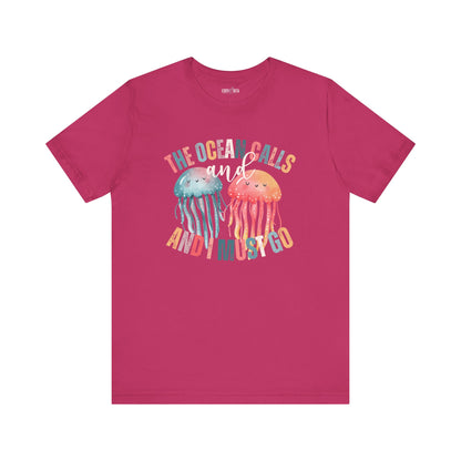 Ocean Calling Jellyfish Women's Bella Canvas Tee - Eddy and Rita