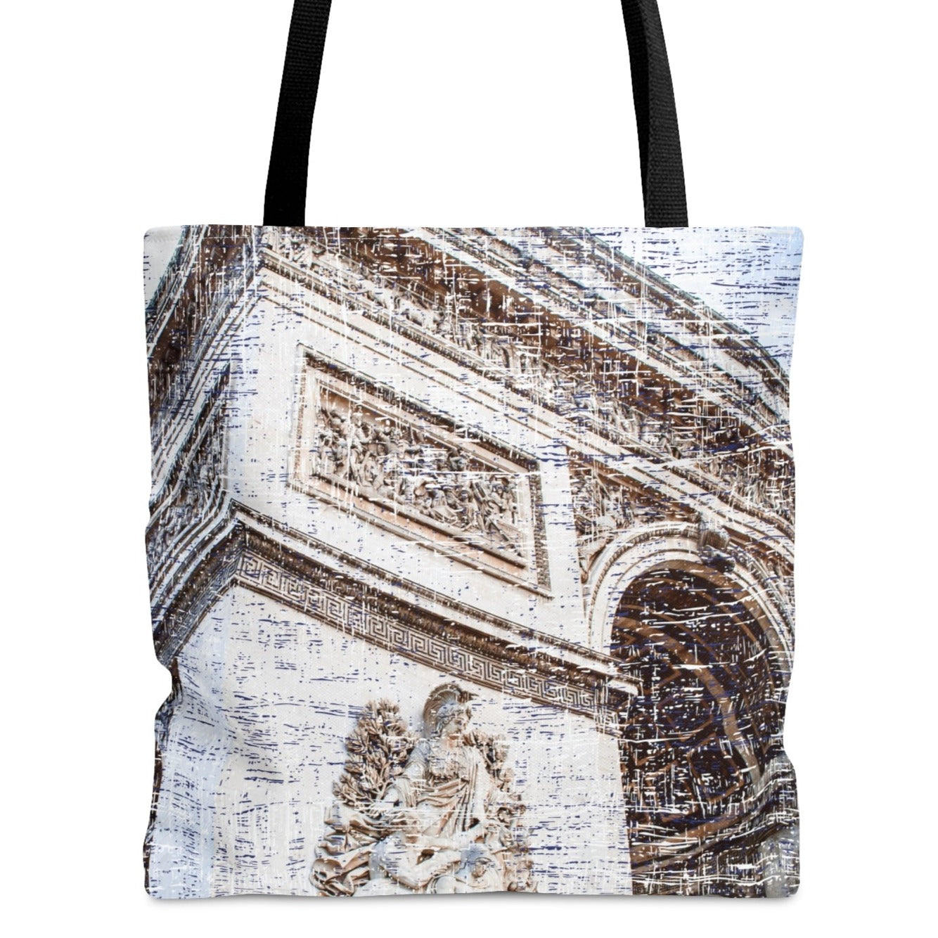 Corner View of Arc de Triomphe Large Tote Bag - Parisian Landmark Elegance