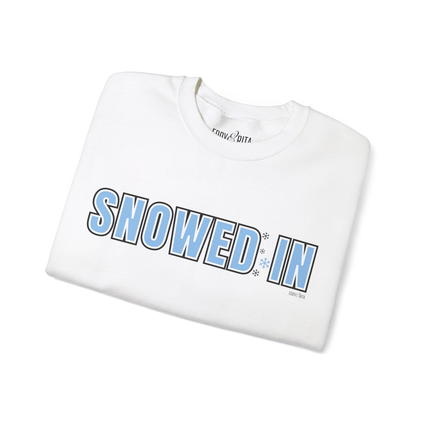 Women's Heavy Sweatshirt – "Snowed In" Cozy Winter Graphic Sweatshirt