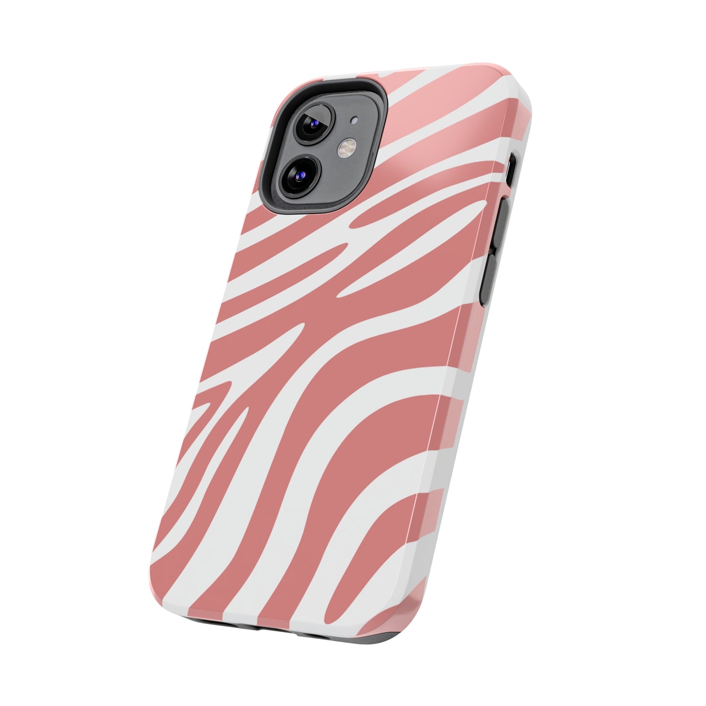 Pink and White Zebra Stripes iPhone Case - Stylish and Protective Cover for Your Device