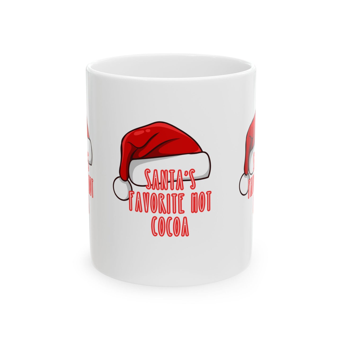 11 oz Ceramic Mug – “Santa’s Favorite Hot Cocoa” | Festive and Cozy Christmas Coffee Cup