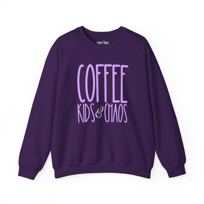 Coffee, Kids, and Chaos Women's Sweatshirt: Cozy Comfort for Busy Moms - Eddy and Rita