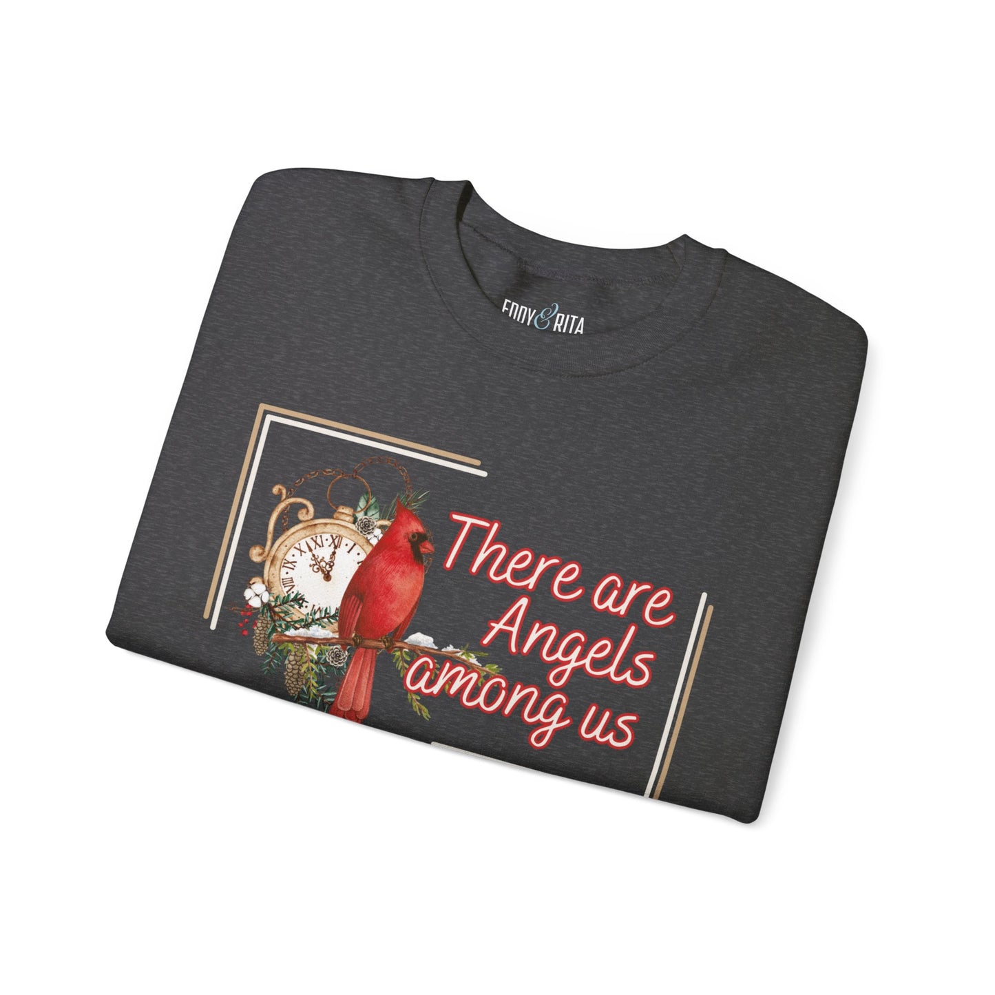 Cardinal Spirit: 'There Are Angels Among Us' Women's Sweatshirt - Eddy and Rita