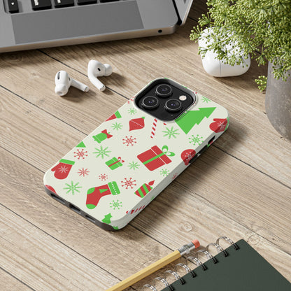 Tough Phone Case for iPhone – Christmas Packages Design | Durable Holiday Stocking Stuffer Gift