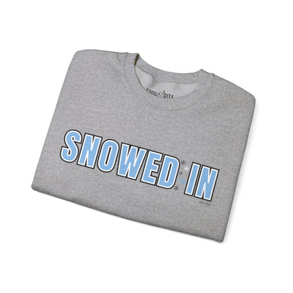 Women's Heavy Sweatshirt – "Snowed In" Cozy Winter Graphic Sweatshirt