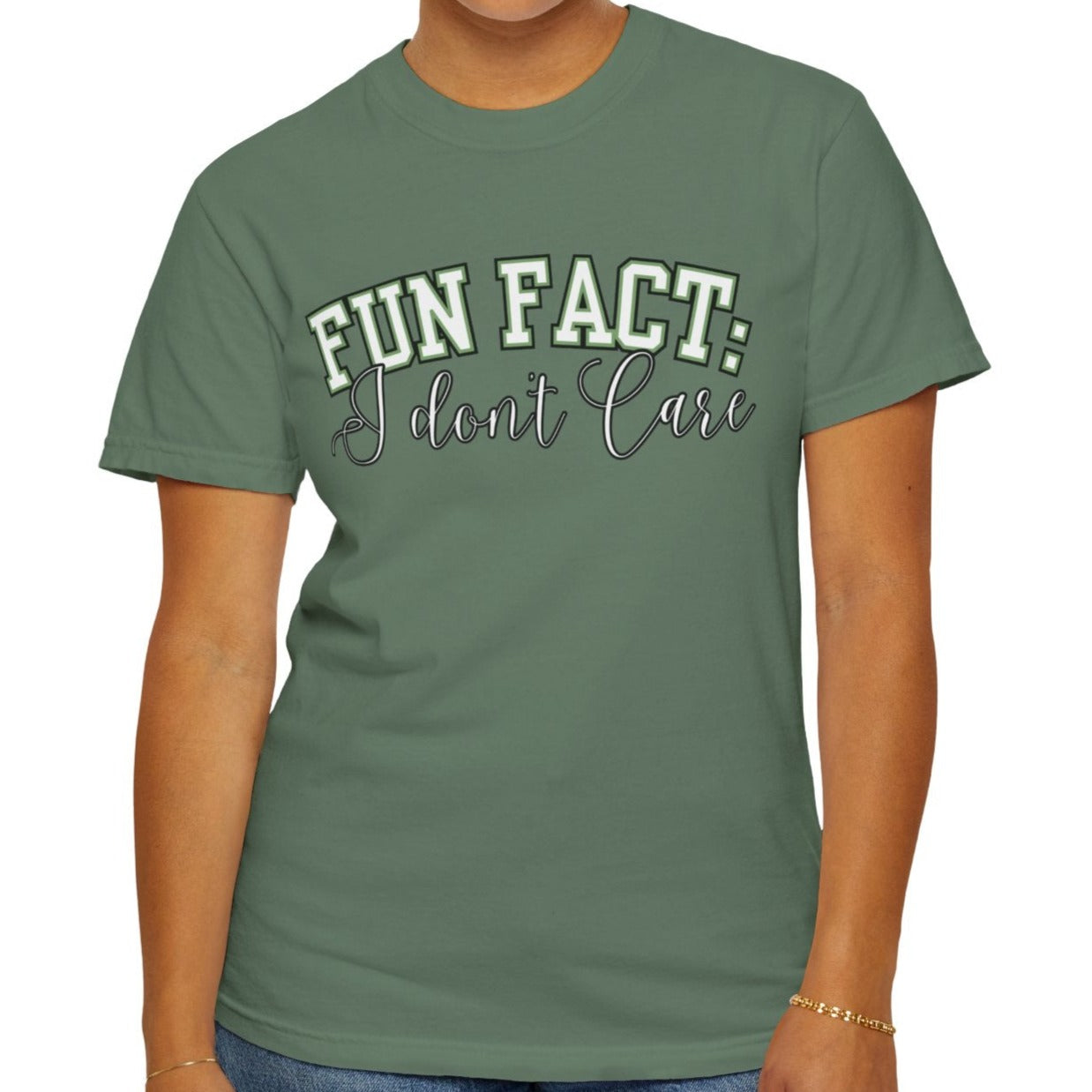 Fun Fact: I Don't Care Comfort Colors Women's Tee – Casual Statement Top for Nonchalant Style