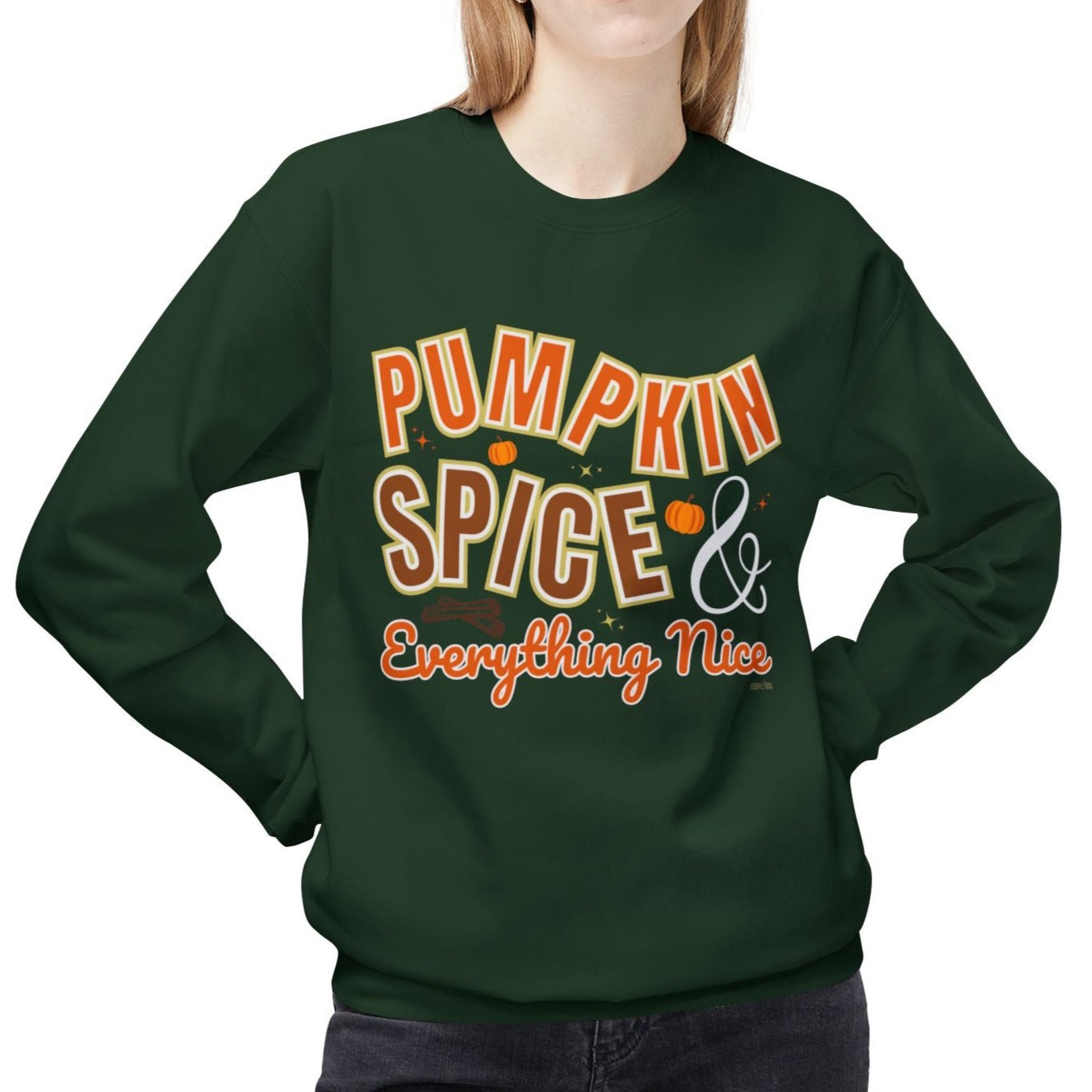 Eddy and Rita Women's Midweight Sweatshirt - "Pumpkin Spice and Everything Nice" Fall Graphic Pullover