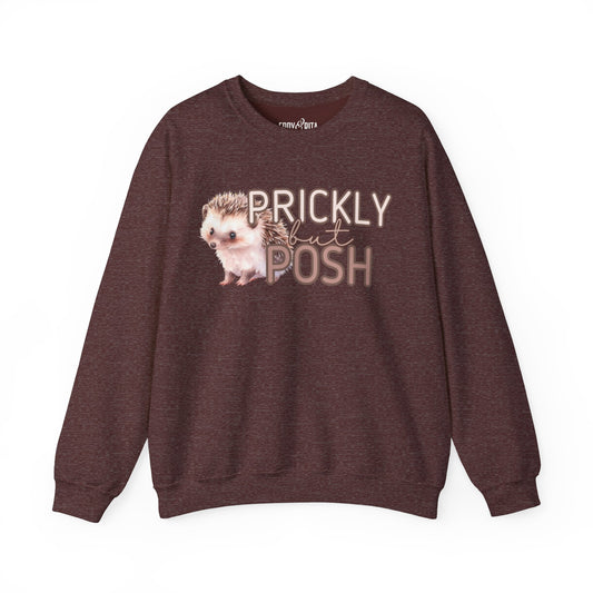 Hedgehog Chic: 'Prickly but Posh' Women's Sweatshirt