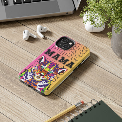 Colorful Cheetah 'Boss Mama' iPhone Case - Stylish and Empowering Protective Cover