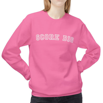 Eddy and Rita Women's Midweight Crewneck Sweatshirt - "Score Big" Motivational Graphic Pullover