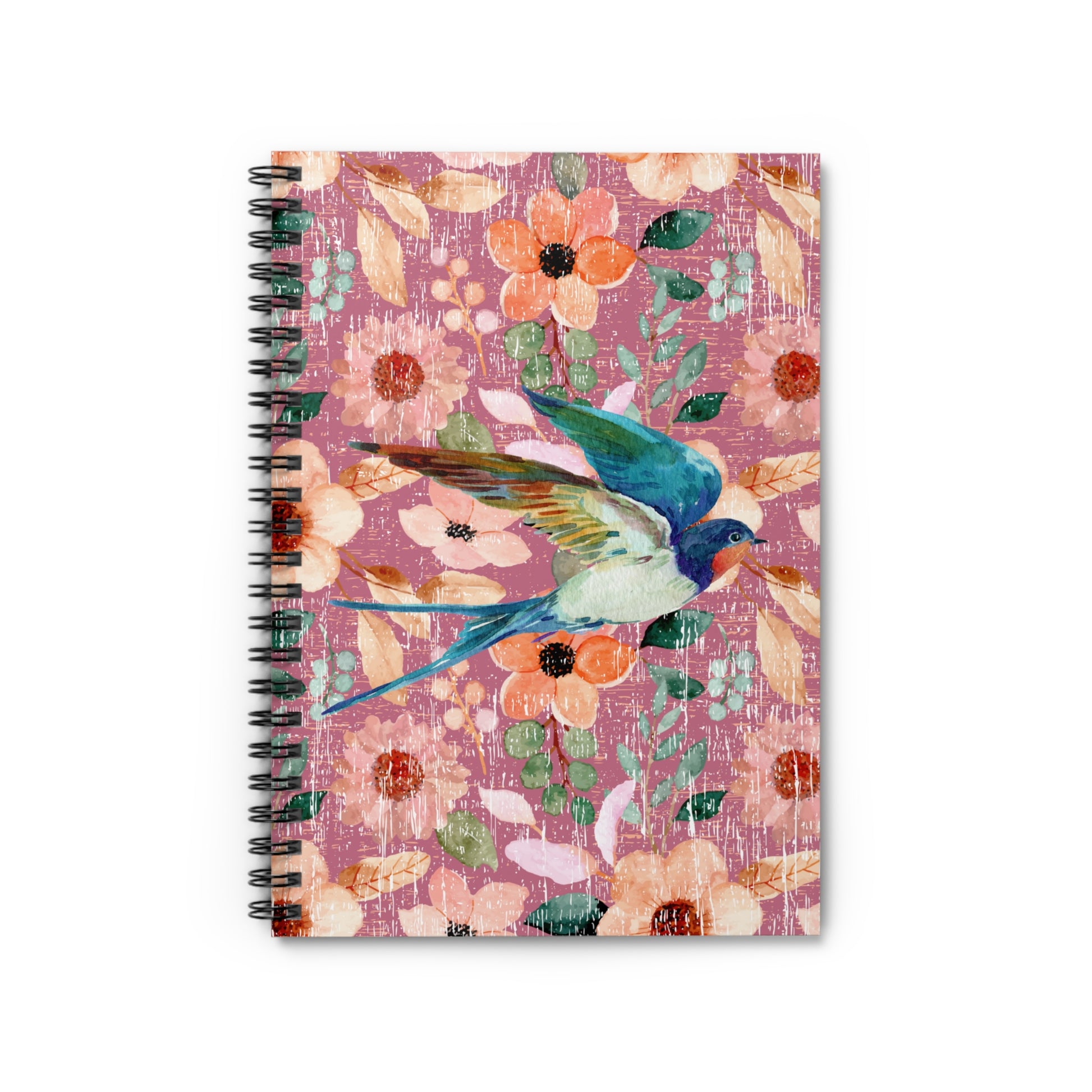 Bluebird Serenity: Floral Spiral Notebook for Tranquil Reflections and Nature-Inspired Thoughts - Eddy and Rita