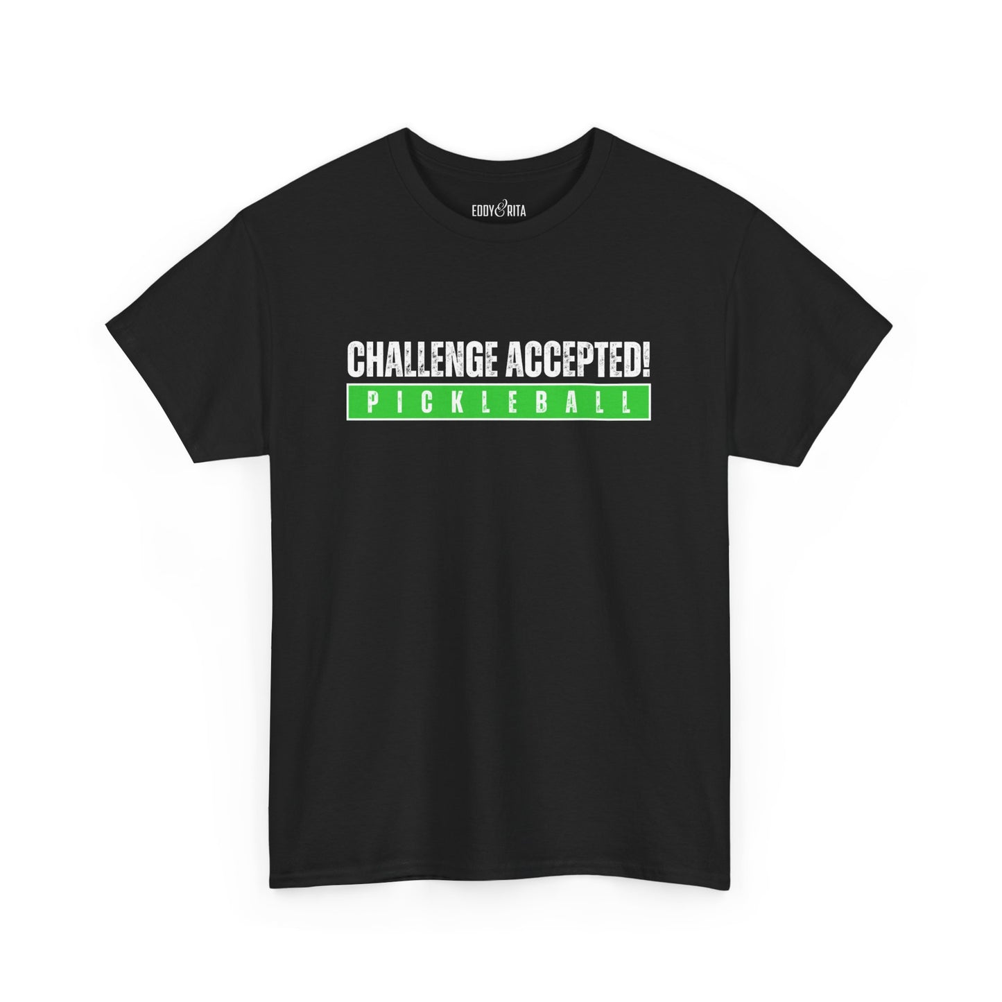 Eddy and Rita Unisex Heavy Cotton T-Shirt - "Challenge Accepted Pickleball" Graphic Tee for Sports Enthusiasts