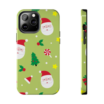 Tough Phone Case for iPhone – Bright Santa Design | Durable Holiday Stocking Stuffer Gift