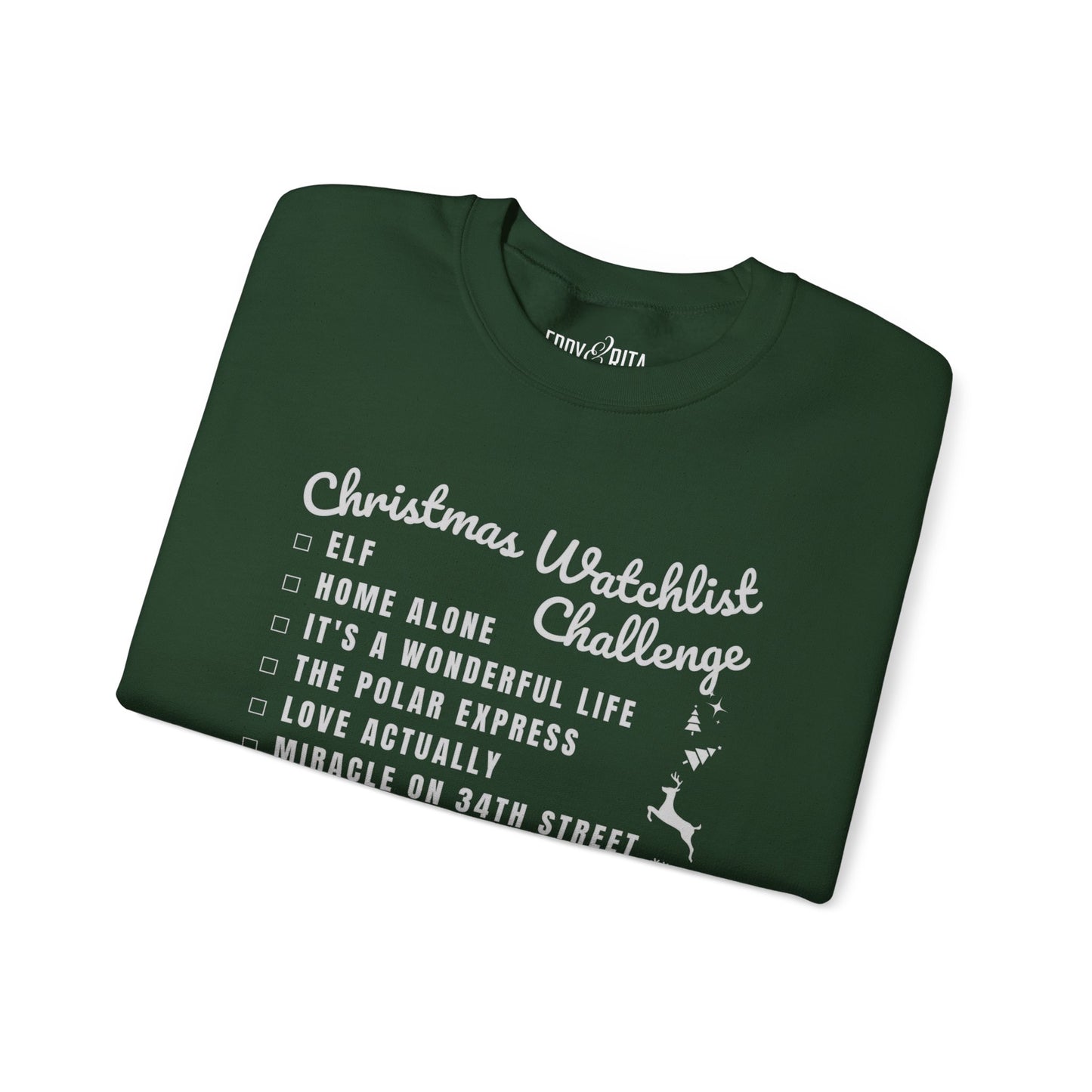 Women’s Heavy Sweatshirt – “Christmas Watchlist Challenge” | Cozy and Festive Holiday Apparel