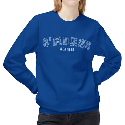 Women's Midweight Sweatshirt – "S'mores Weather" Cozy Graphic Sweatshirt