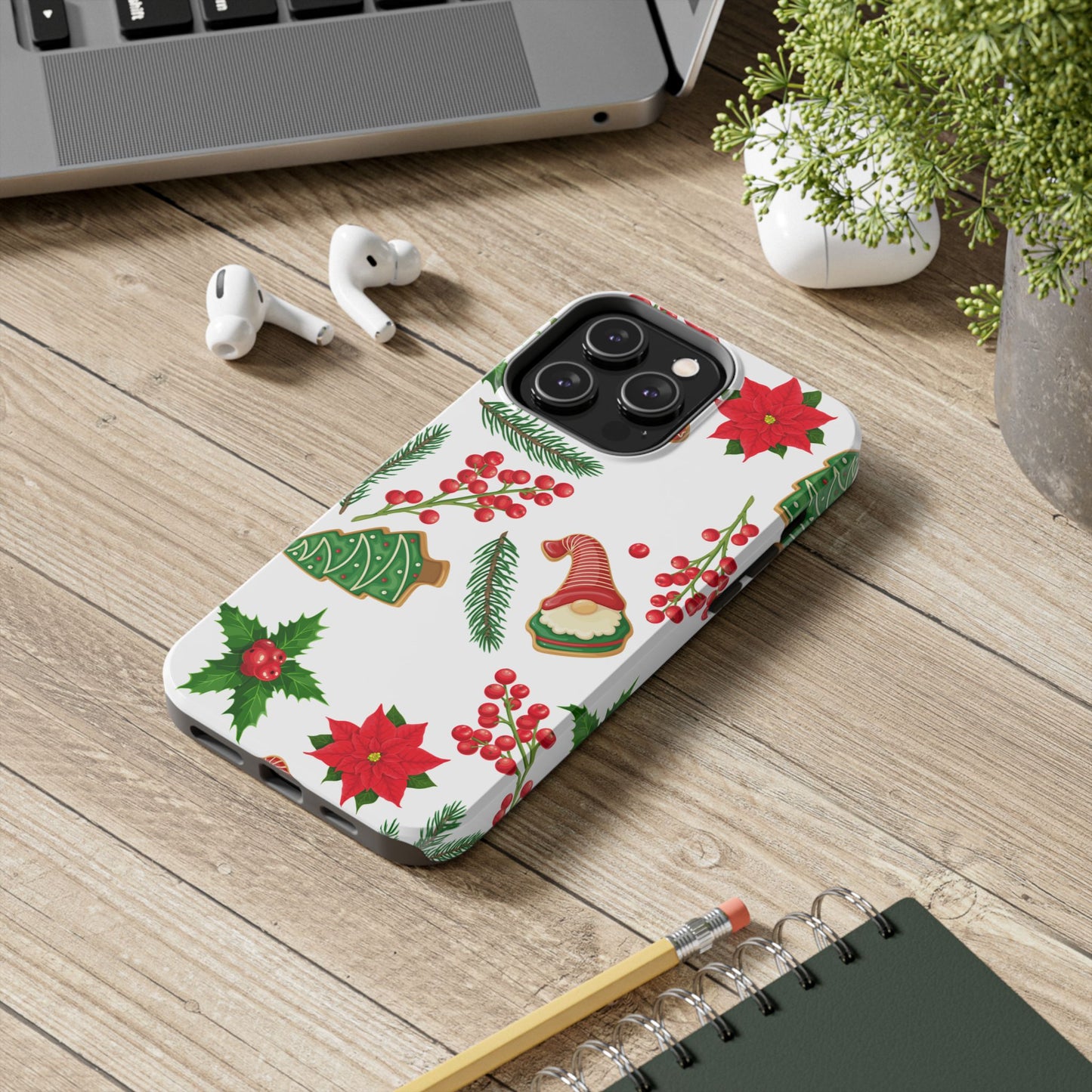 Tough Phone Case for iPhone – Holiday Gnomes Design | Durable and Festive Stocking Stuffer Gift