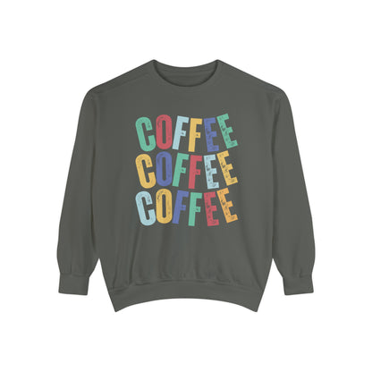 Women's Comfort Colors Coffee Bliss Sweatshirt: Cozy and Vibrant - Eddy and Rita