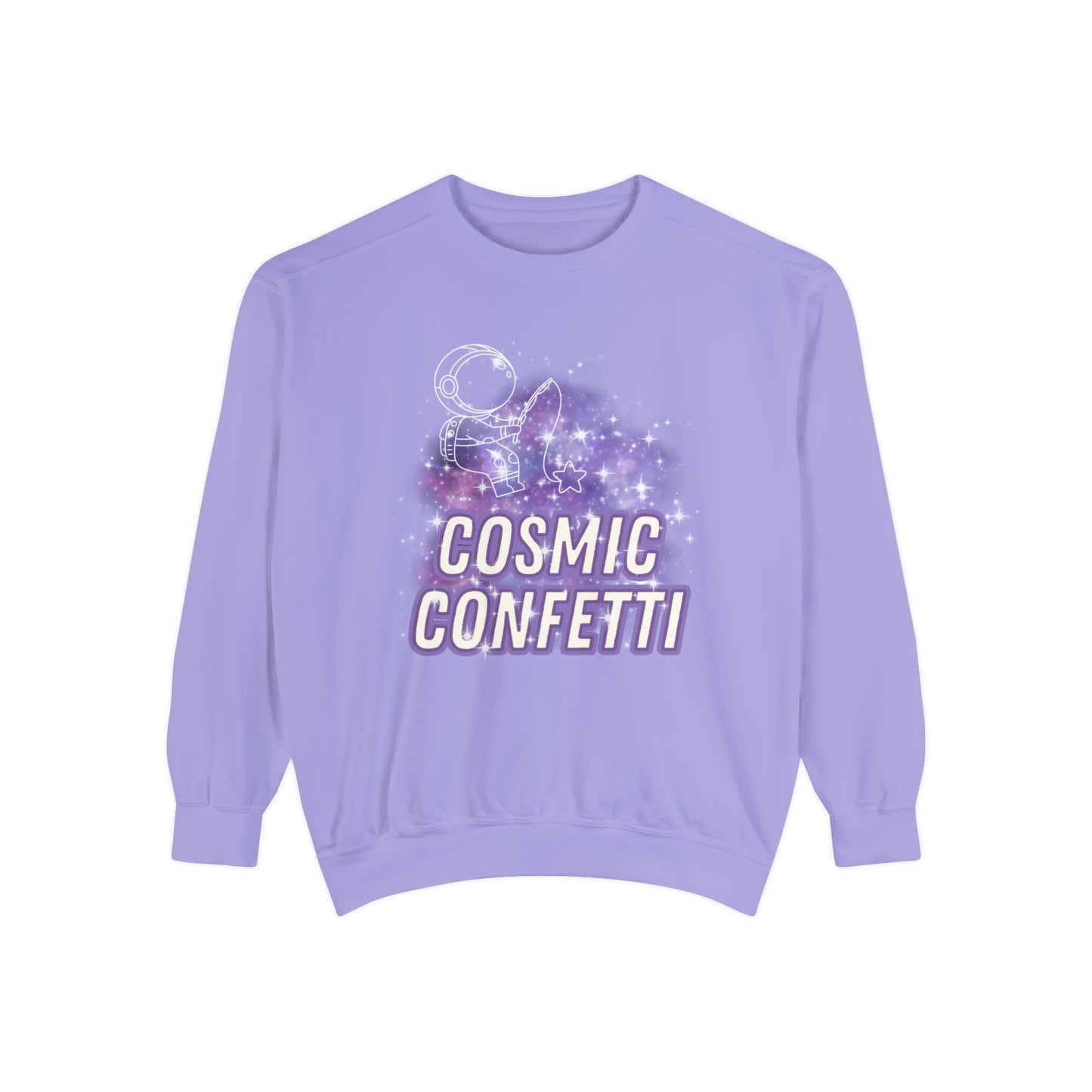 Cosmic Confetti Women's Comfort Colors Sweatshirt - Cozy and Unique - Eddy and Rita