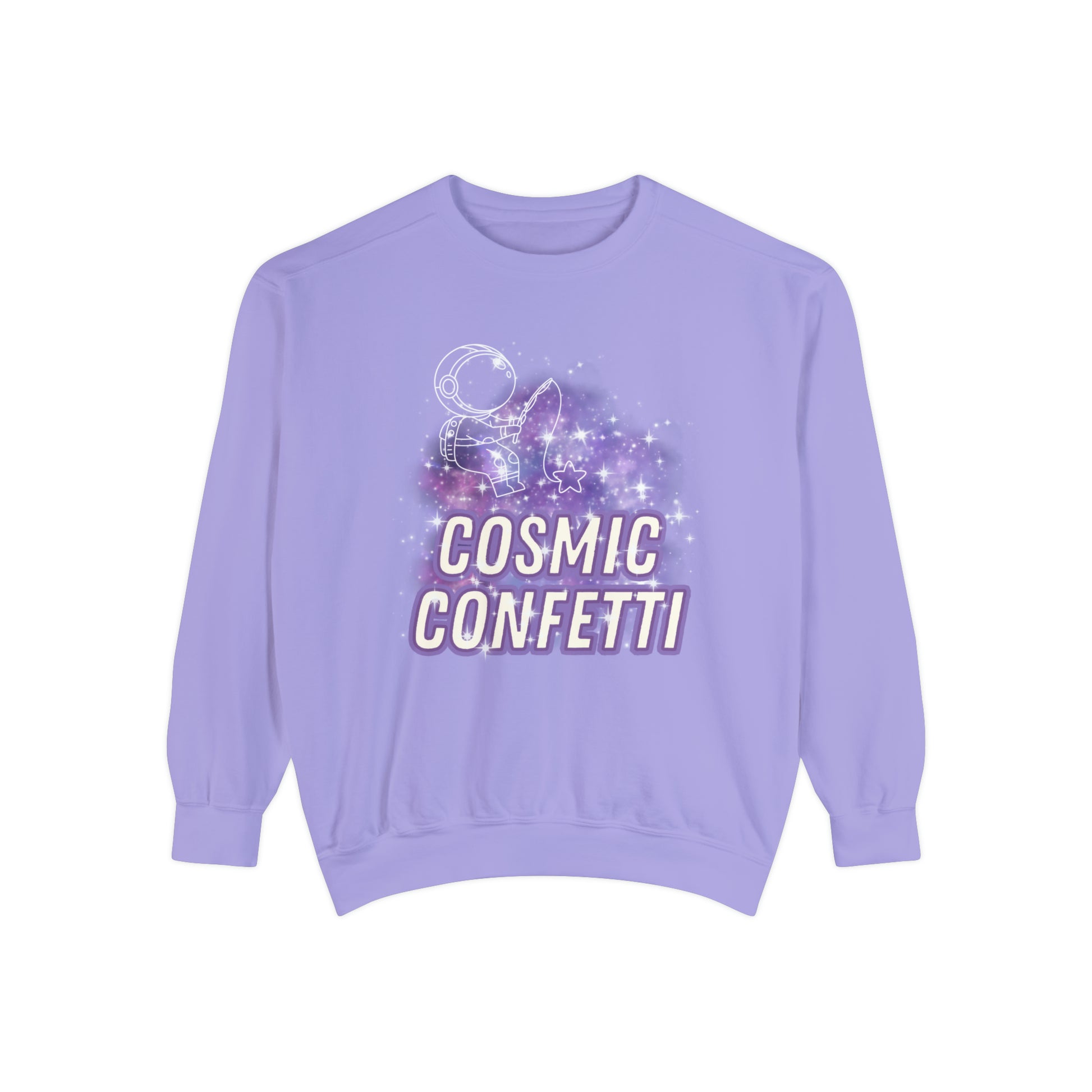 Cosmic Confetti Women's Comfort Colors Sweatshirt - Cozy and Unique - Eddy and Rita