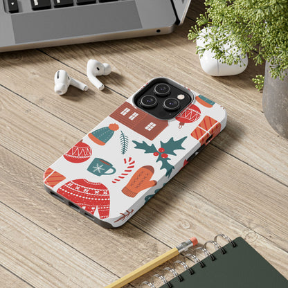 Tough Phone Case for iPhone – Festive Christmas Sweater Design | Durable and Stylish Holiday Stocking Stuffer