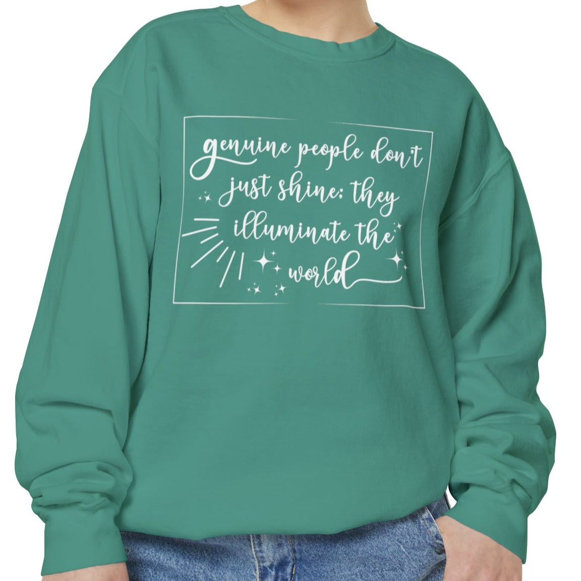 Genuine People Cozy Comfort Colors Women's Sweatshirt - Embrace Authenticity - Eddy and Rita