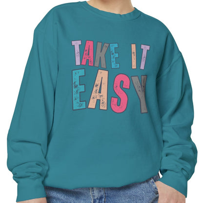 'Take It Easy' Relaxing Comfort Colors Women's Sweatshirt - Eddy and Rita