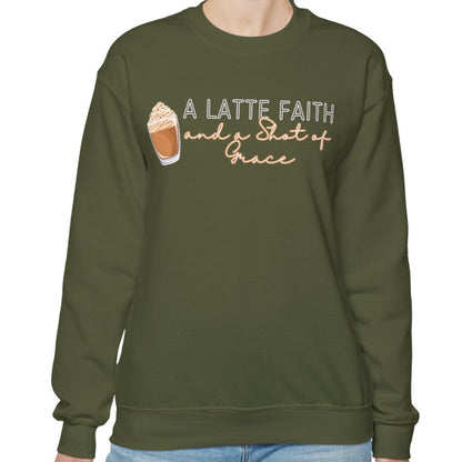 Latte Faith & Shot of Grace: Women's Sweatshirt - Eddy and Rita