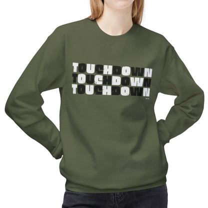 Eddy and Rita Women's Midweight Crewneck Sweatshirt - "Touchdown" Black and White Checked Graphic Pullover