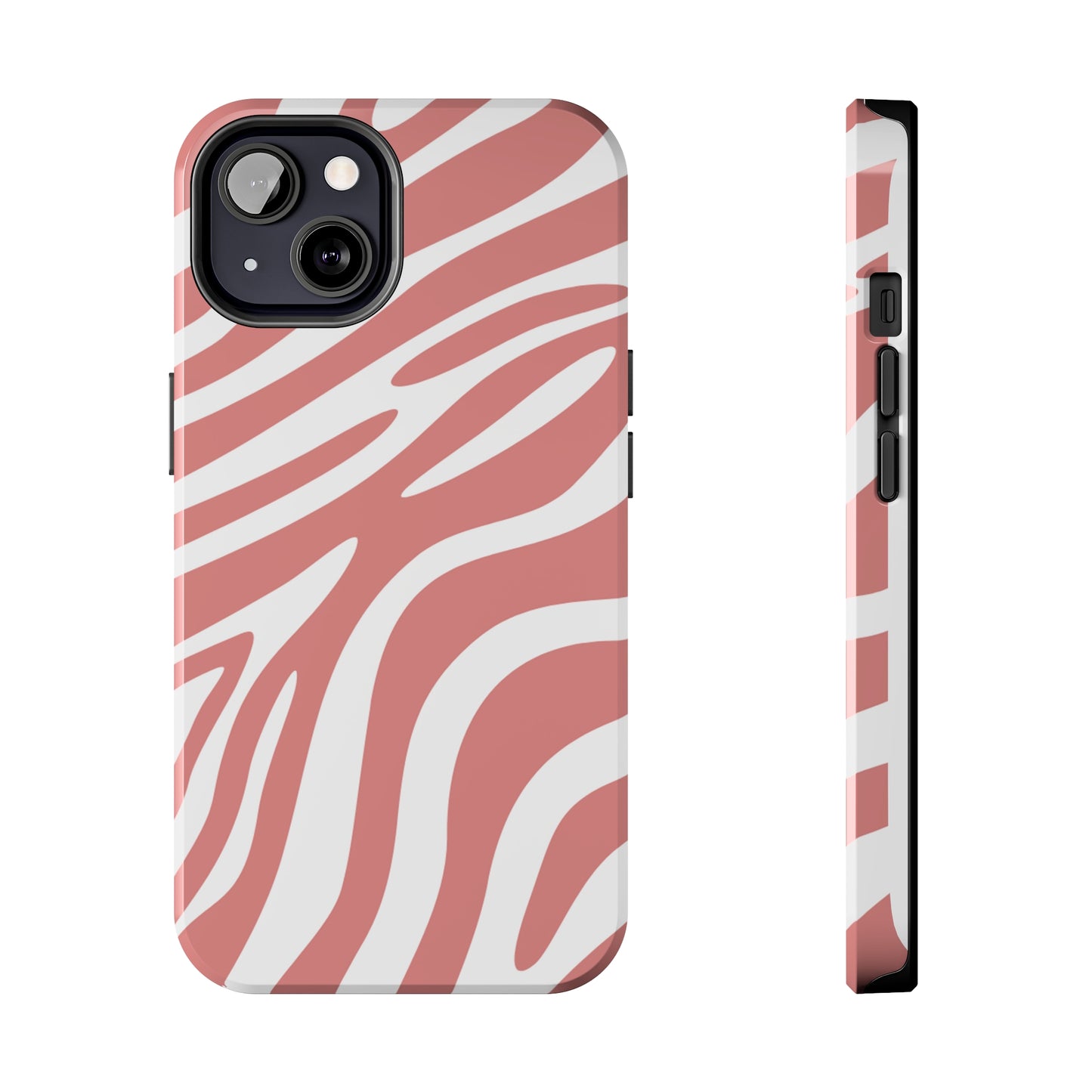 Pink and White Zebra Stripes iPhone Case - Stylish and Protective Cover for Your Device