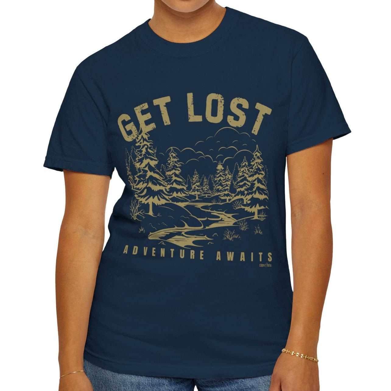 Eddy and Rita Unisex Comfort Colors T-Shirt - "Get Lost" Scenic Mountain Scape Graphic Tee