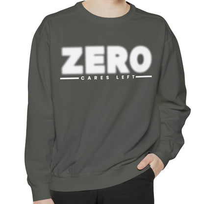 Zero Cares Left Comfort Colors Men's Sweatshirt - Effortless Vibes - Eddy and Rita