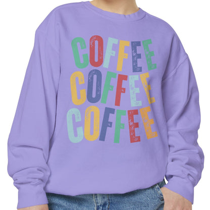 Women's Comfort Colors Coffee Bliss Sweatshirt: Cozy and Vibrant - Eddy and Rita