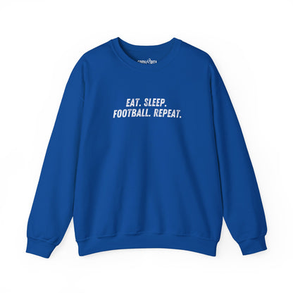 Men's Heavy Sweatshirt – "Eat. Sleep. Football. Repeat." Sports-Themed Graphic Sweatshirt