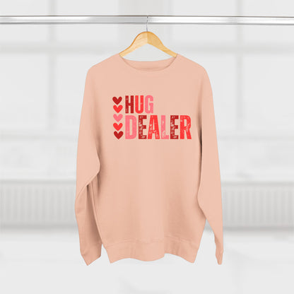 Women's Valentine's Day Graphic Sweatshirt – 'Hug Dealer' Cute and Cozy Pullover – Romantic Gift Idea, Casual Holiday Outfit