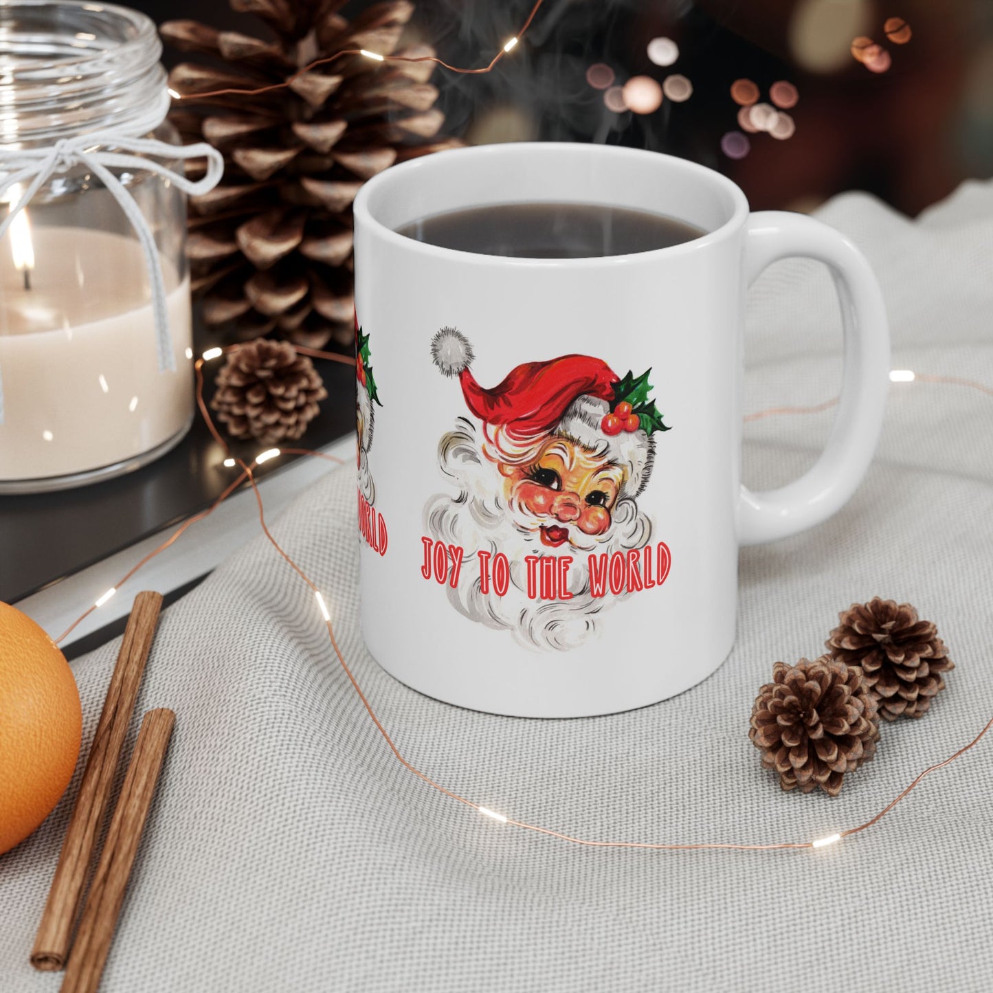 11 oz Ceramic Mug – “Joy to the World” | Classic and Festive Holiday Coffee Cup