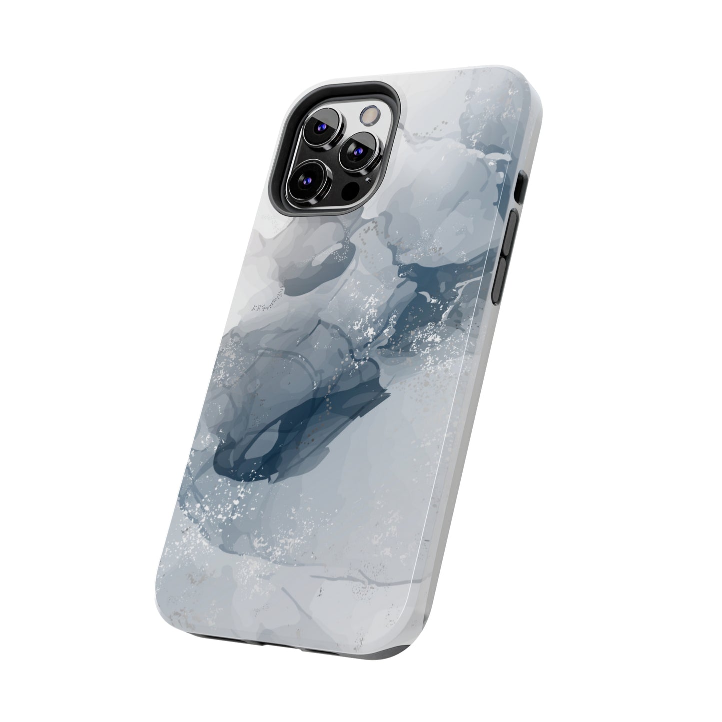 Gray and White Marble Pattern Cell Phone Case - Elegant and Sleek Device Cover