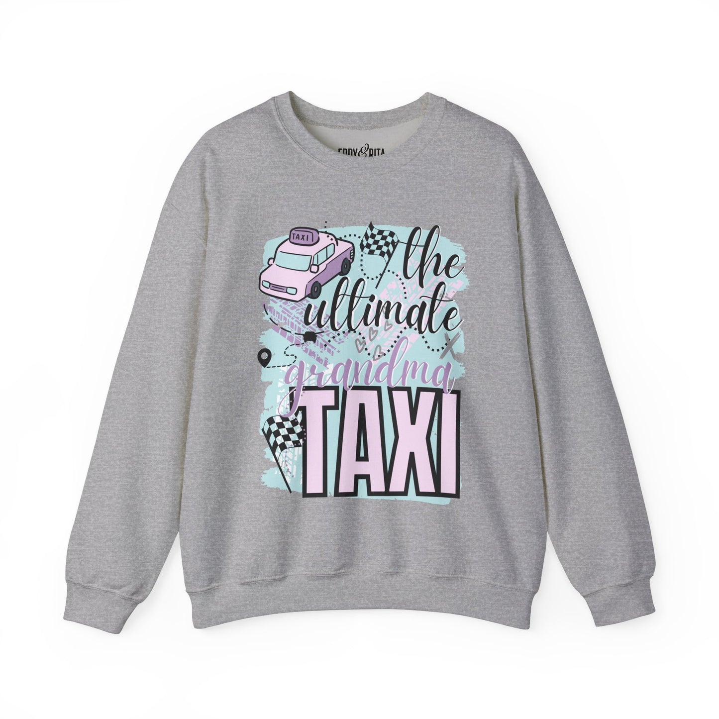 Women's Heavy Sweatshirt – "The Ultimate Grandma Taxi" Fun and Cozy Family Graphic Sweatshirt