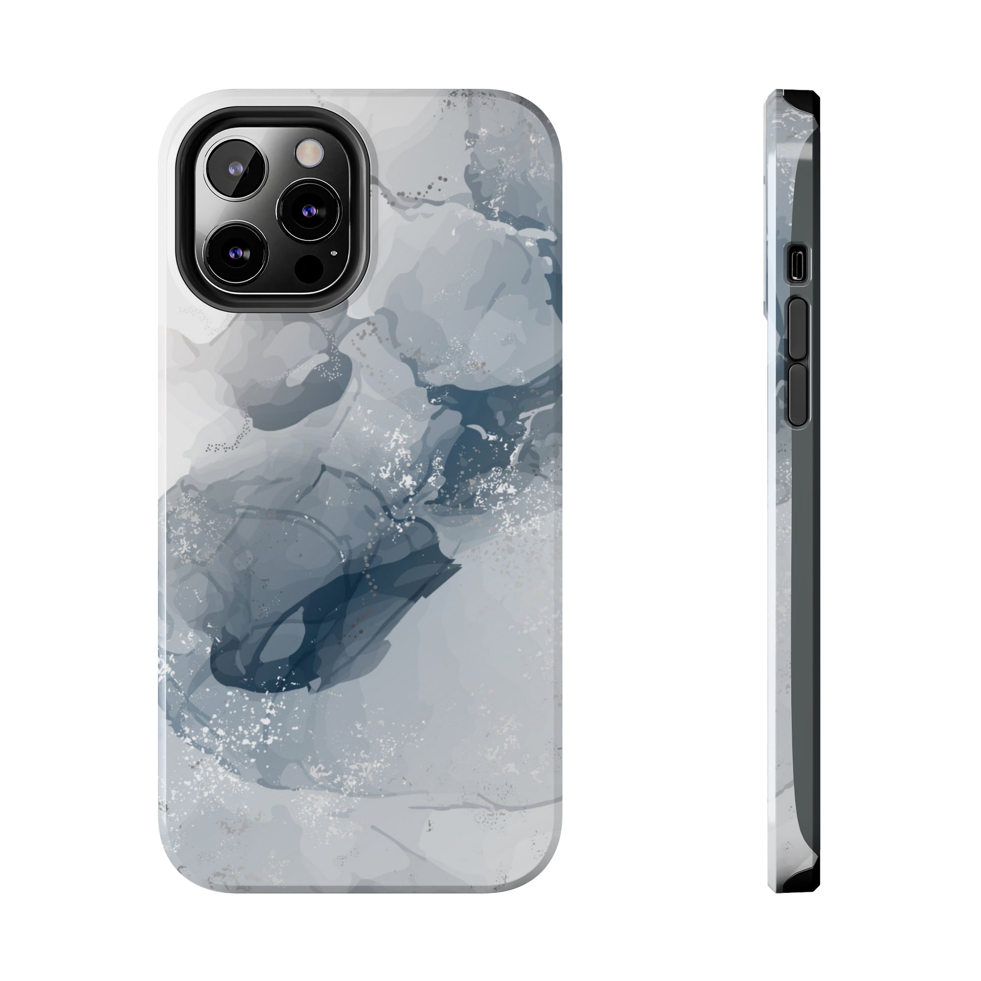 Gray and White Marble Pattern Cell Phone Case - Elegant and Sleek Device Cover