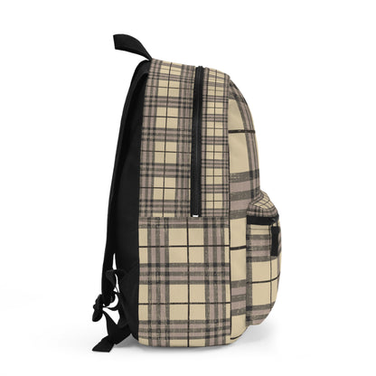 Eddy and Rita Women's Trendy Cream, Grey, and Black Plaid Backpack - Premium Designer Bag