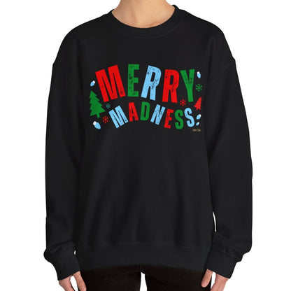 Women's Heavy Sweatshirt – "Merry Madness" Fun and Festive Christmas Graphic Sweatshirt