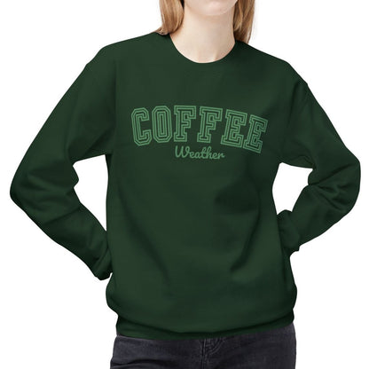 Women's Midweight Fleece Sweatshirt – "Coffee Weather" Cozy and Stylish Graphic Sweatshirt