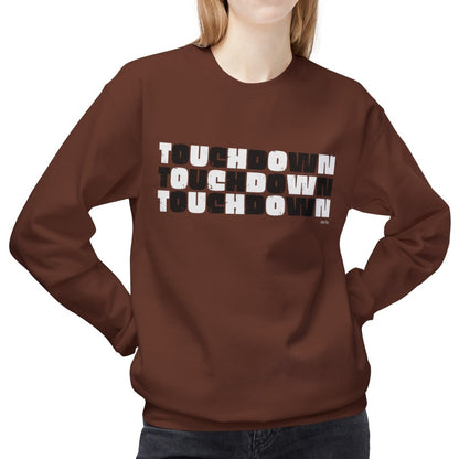 Eddy and Rita Women's Midweight Crewneck Sweatshirt - "Touchdown" Black and White Checked Graphic Pullover