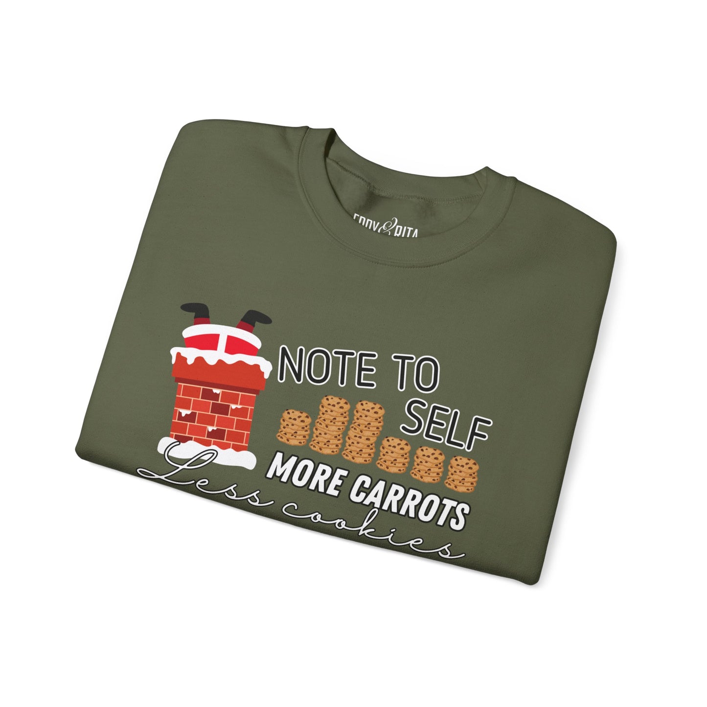 Note to Self: More Carrots, Less Cookies Santa Men's Sweatshirt