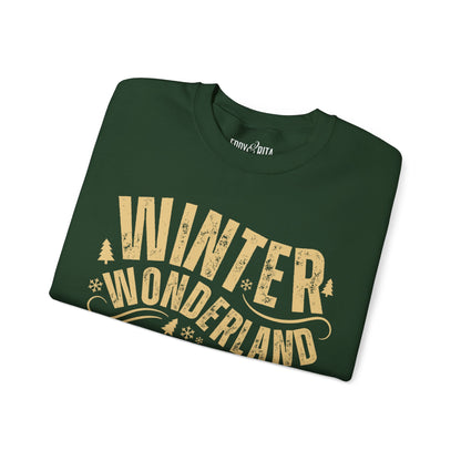 Women's Heavy Sweatshirt – "Winter Wonderland" Cozy Winter Graphic Sweatshirt