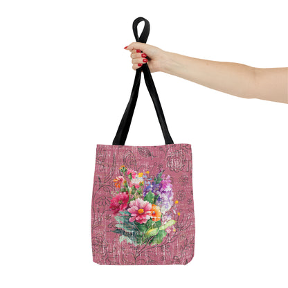 Blooming Rose Elegance: Petite Tote Bag with Stylish Floral Bouquet - Eddy and Rita