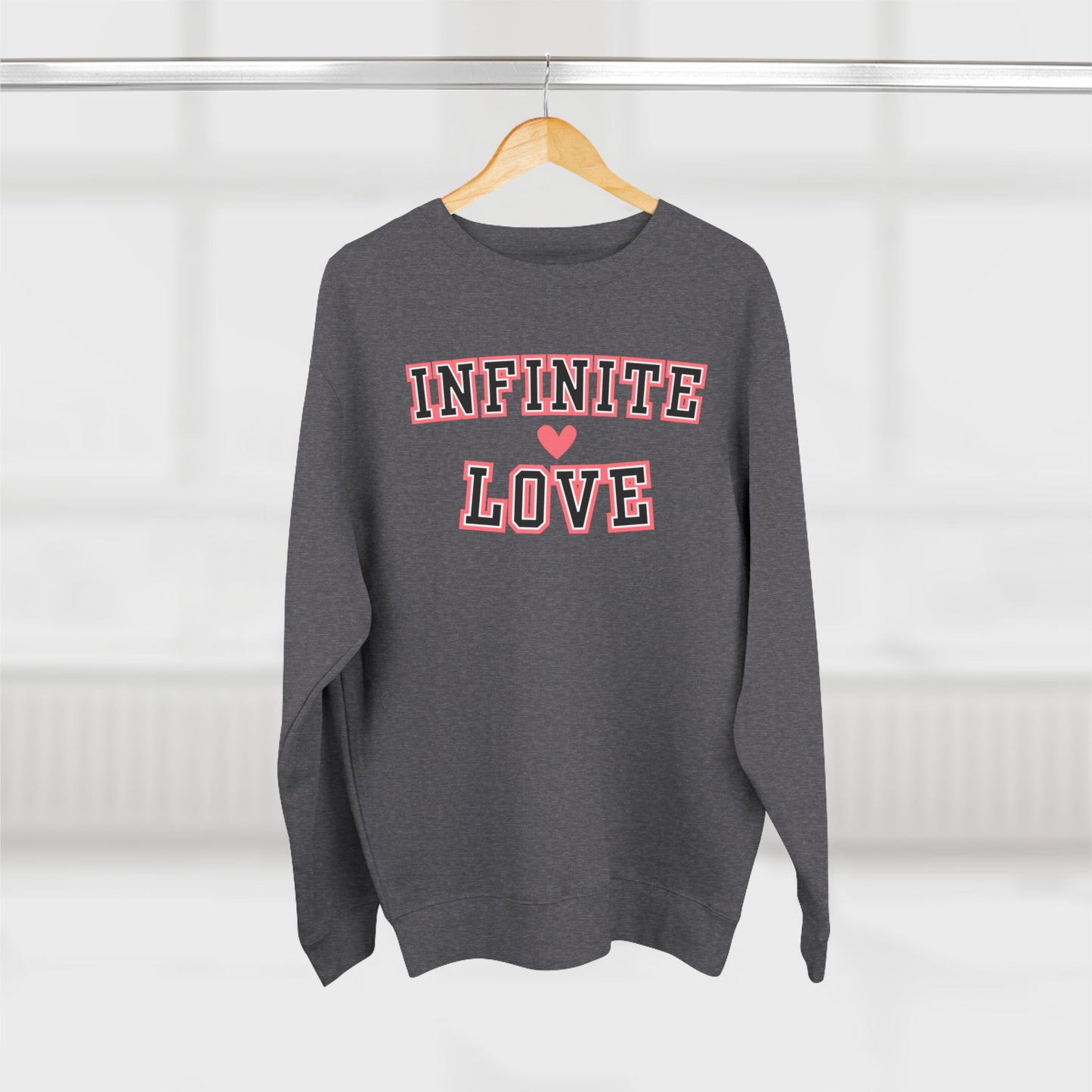 Women's Valentine's Day Graphic Sweatshirt – 'Infinite Love' Cozy Pullover – Romantic Gift for Her, Casual Holiday Outfit