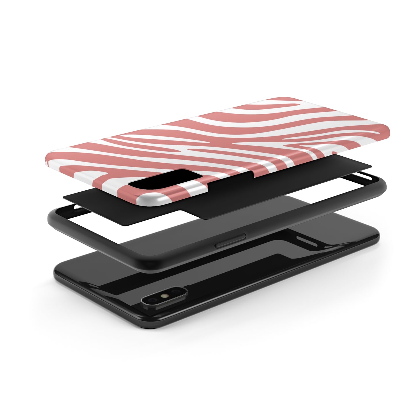 Pink and White Zebra Stripes iPhone Case - Stylish and Protective Cover for Your Device