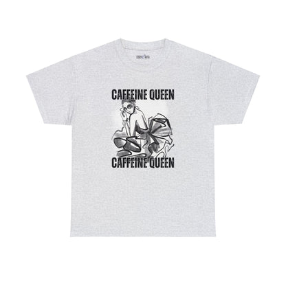 Caffeine Queen Comfort - Women's Heavy Cotton Tee for Coffee Lovers - Eddy and Rita