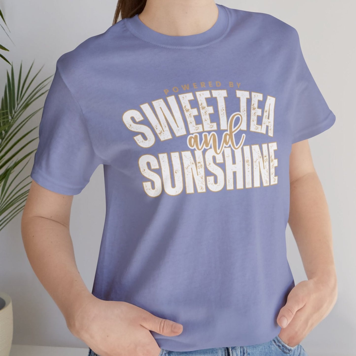 "Powered by Sweet Tea and Sunshine" Women's Bella Canvas Tee