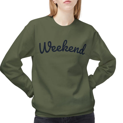 Eddy and Rita Women's Midweight Crewneck Sweatshirt - "Weekend" Graphic Pullover